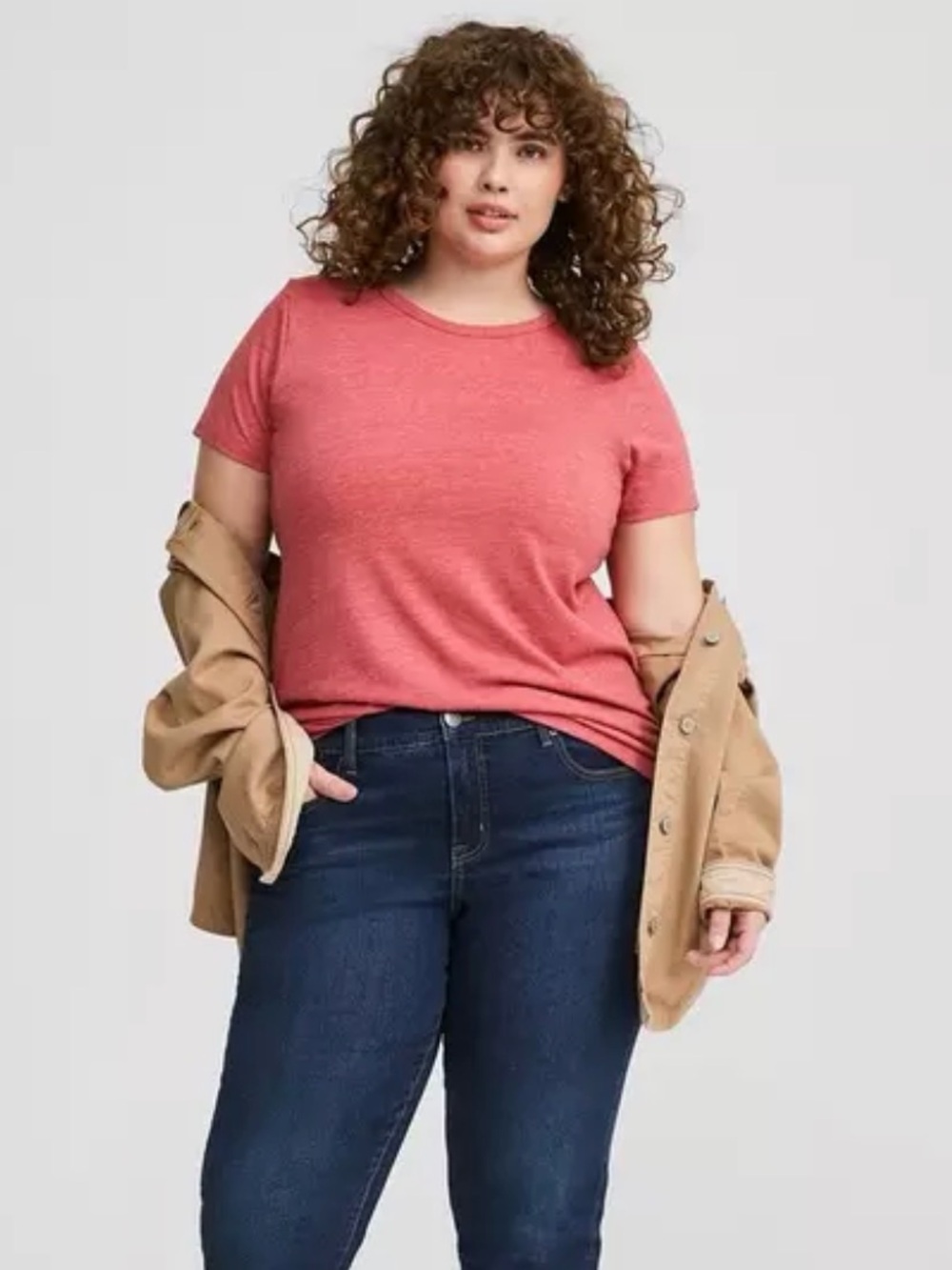torrid Short Sleeve Crewneck Tee in heather red